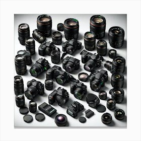 Collection Of Camera Lenses Canvas Print