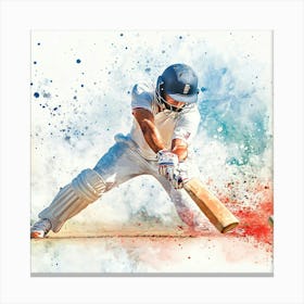 Cricket Player In Action 5 Canvas Print