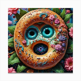 Donut Monster Canvas Print