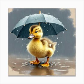 Duck In The Rain 11 Canvas Print