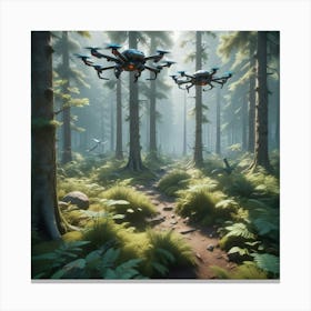 Drones In The Forest 1 Canvas Print