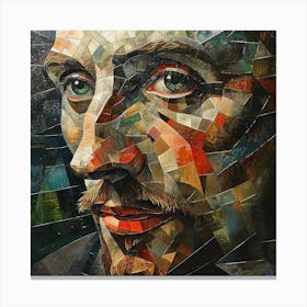 Mosaic Portrait Of A Man Canvas Print