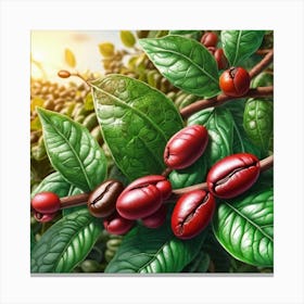 Coffee Beans On The Tree 16 Canvas Print