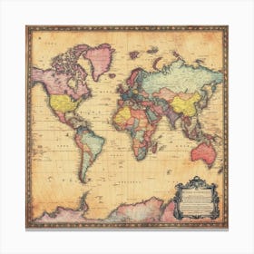 World Map Art 10 Canvas Print