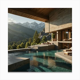 Luxury Home In The Mountains Canvas Print