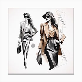 A Sophisticated And Stylish Fashion Illustration 2 Canvas Print