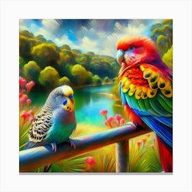 Parrot of Budgerigar 3 Canvas Print