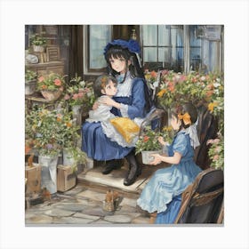 mother and girl Canvas Print