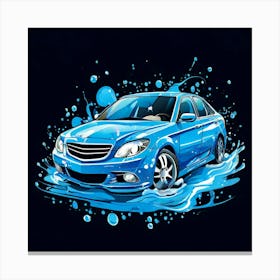 Logo Vector Car Wash Clean Soap Bubbles Water Splash Detailing Automotive Foam Service (5) Canvas Print