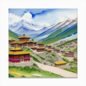 Tibetan Village Canvas Print