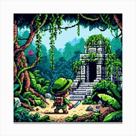 8-bit jungle exploration Canvas Print
