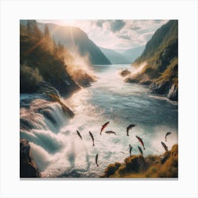 Salmon Sunny V3 Canvas Print