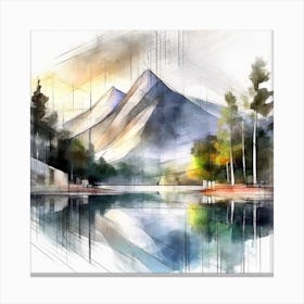 Firefly An Illustration Of A Beautiful Majestic Cinematic Tranquil Mountain Landscape In Neutral Col 2023 11 23t001100 Canvas Print