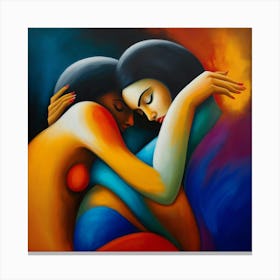 Two Women Hugging 5 Canvas Print