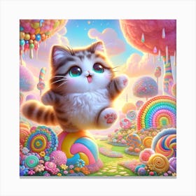 Lollipop Cat Canvas Print