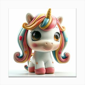 Unicorn With Rainbow Mane 62 Canvas Print