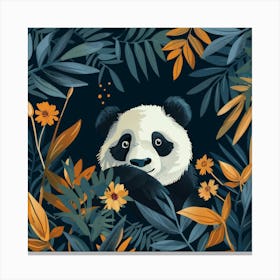 Panda Bear In The Jungle 2 Canvas Print