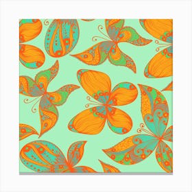 Hand Drawn Butterfly Pattern 01 Canvas Print