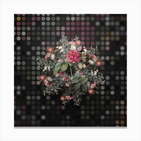 Vintage Pink Francfort Rose Flower Wreath on Dot Bokeh Pattern n.0092 Canvas Print