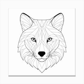 Geometric Wolf Head Canvas Print