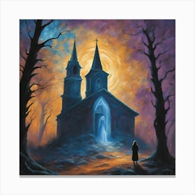 Don't be afraid - Church At Night Canvas Print