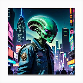 Alien In The City 7 Canvas Print