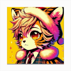 Santa Tiger Canvas Print