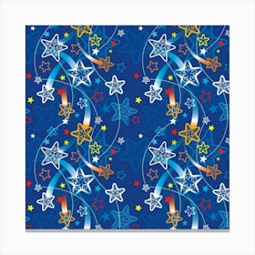 Christmas Stars Pattern Star Canvas Print