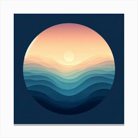 Sunset In The Ocean Canvas Print