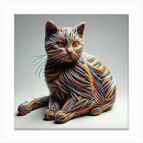 Wire Sculpture Cat Canvas Print