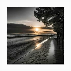 Sunset On The Beach 1025 Canvas Print