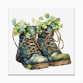 Boots With Shamrocks 4 Canvas Print