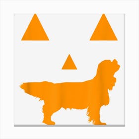 Cavalier King Charles Spaniel Halloween Spooky Face Funny Canvas Print