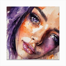 Watercolor Of A Woman 10 Canvas Print