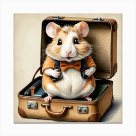 Hamster In Suitcase 2 Canvas Print