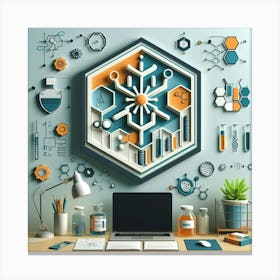 OMICS Futuristic desk Canvas Print