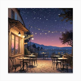 Cafe Terrace At Night (23) Canvas Print