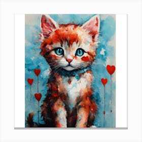 Red Kitten With Blue Eyes Canvas Print