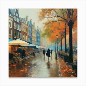 Amsterdam In The Rain 6 Canvas Print