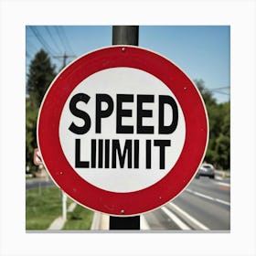 Speed Limit Sign 4 Canvas Print