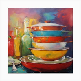 Stack Of Pots And Pans Canvas Print