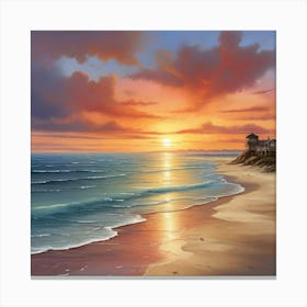 Sunset At The Beach 5 Canvas Print