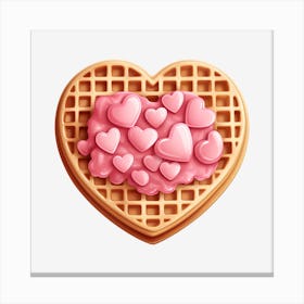 Waffle With Pink Hearts Canvas Print