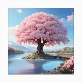 Leonardo Diffusion Xl Big Enchanted Cherry Blossom Tree Next T 0 Canvas Print