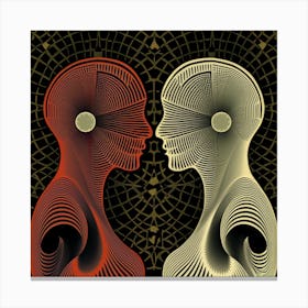 Two Heads In Love Canvas Print