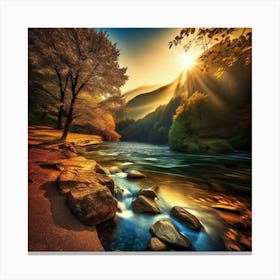 Sunset By The River 13 Canvas Print