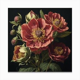 Bouquet Of Red Flowers Canvas Print