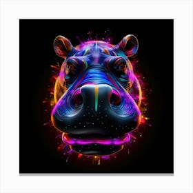 Neon Hippo 1 Leinwandbilder