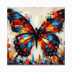 Colourful Modern Abstract Butterfly v5 Canvas Print