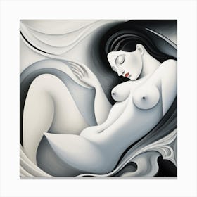Nude Woman grey Canvas Print